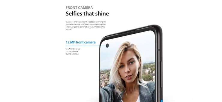 Zenfone8(ZS590KS)は1200万画素のソニー製センサーフロントカメラ