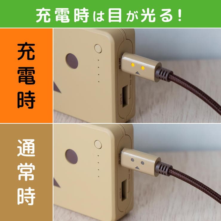 cheero DANBOARD USBtypeC Cable with Lightningは充電時に目が光るギミック